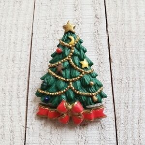 Vintage Christmas Tree Brooch